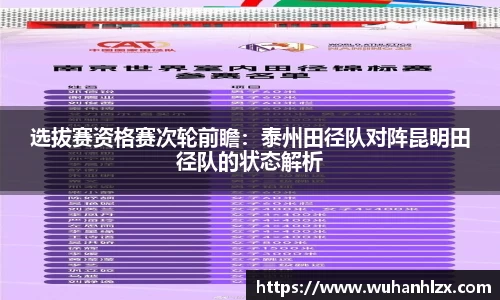选拔赛资格赛次轮前瞻：泰州田径队对阵昆明田径队的状态解析